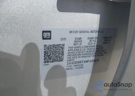 2022 Chevrolet Malibu Fwd Lt from USA, damaged, VIN 1G1ZD5ST1NF104476